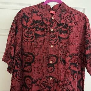 Junction West Skull and Rose men’s button down shirt, EUC size XL